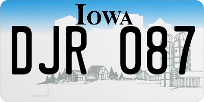 IA license plate DJR087