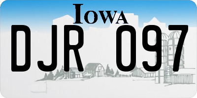 IA license plate DJR097
