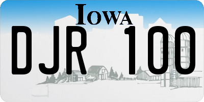 IA license plate DJR100