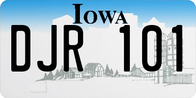 IA license plate DJR101