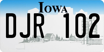 IA license plate DJR102