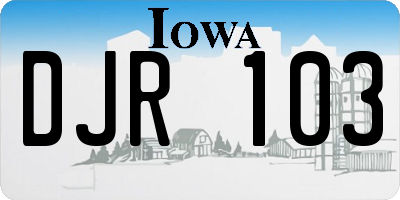 IA license plate DJR103