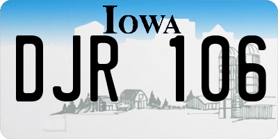 IA license plate DJR106