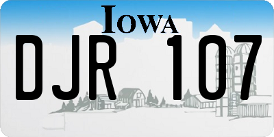 IA license plate DJR107