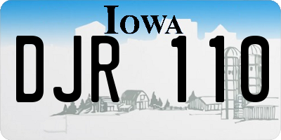 IA license plate DJR110