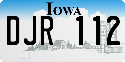 IA license plate DJR112