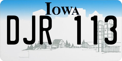 IA license plate DJR113