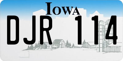 IA license plate DJR114