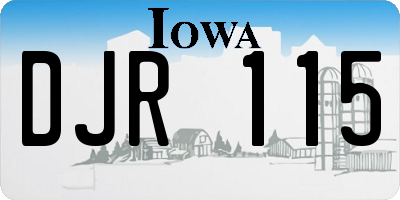 IA license plate DJR115