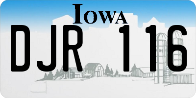 IA license plate DJR116