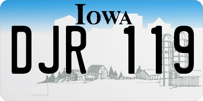 IA license plate DJR119