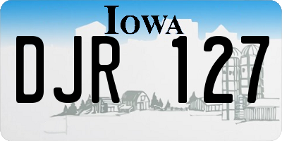 IA license plate DJR127