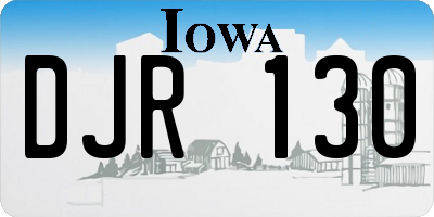 IA license plate DJR130