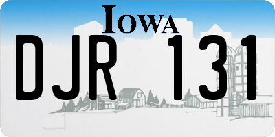 IA license plate DJR131
