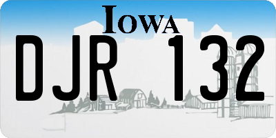 IA license plate DJR132
