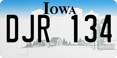 IA license plate DJR134