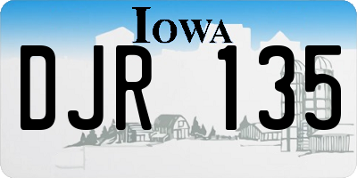 IA license plate DJR135