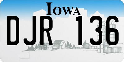 IA license plate DJR136