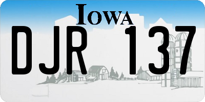 IA license plate DJR137