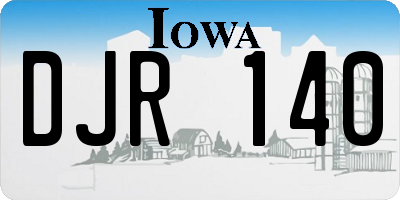 IA license plate DJR140
