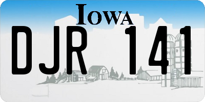 IA license plate DJR141