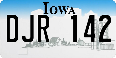 IA license plate DJR142