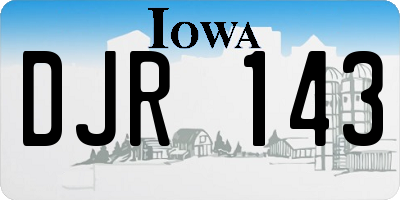 IA license plate DJR143