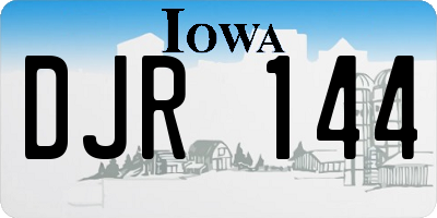 IA license plate DJR144