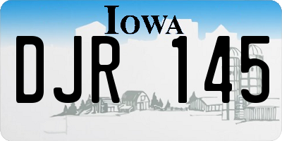 IA license plate DJR145
