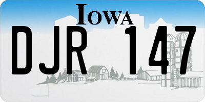 IA license plate DJR147