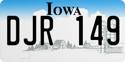 IA license plate DJR149