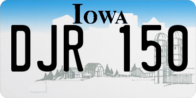 IA license plate DJR150