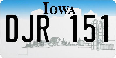 IA license plate DJR151