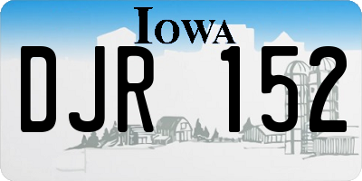 IA license plate DJR152
