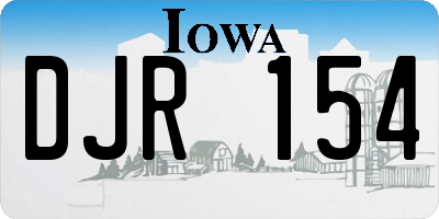 IA license plate DJR154