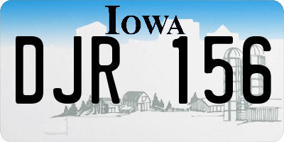 IA license plate DJR156