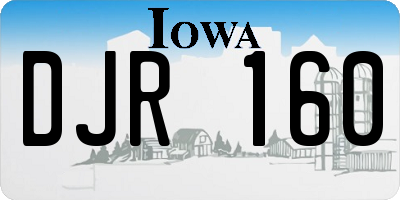 IA license plate DJR160