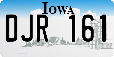 IA license plate DJR161