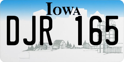 IA license plate DJR165