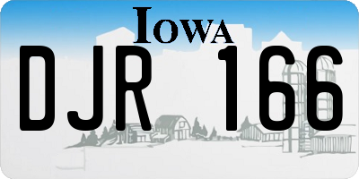 IA license plate DJR166
