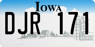 IA license plate DJR171