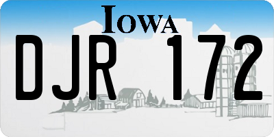 IA license plate DJR172