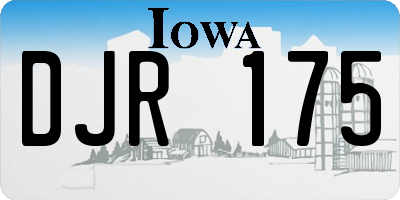 IA license plate DJR175