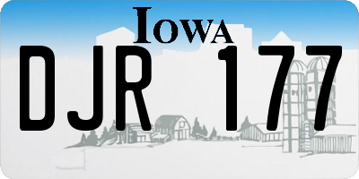 IA license plate DJR177