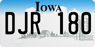 IA license plate DJR180