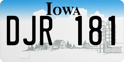 IA license plate DJR181
