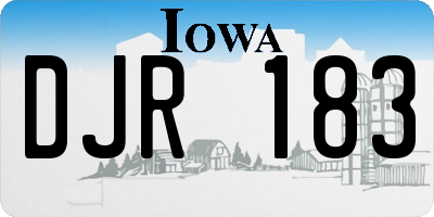 IA license plate DJR183
