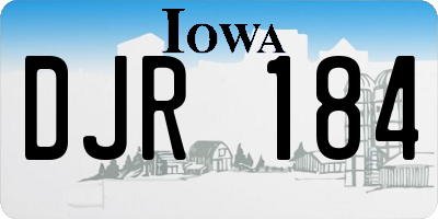 IA license plate DJR184