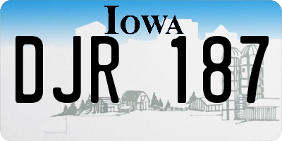IA license plate DJR187