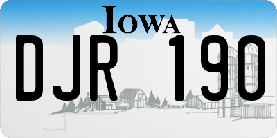 IA license plate DJR190